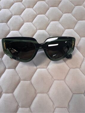 Authentic Loewe Dark Green Glossy Cat-Eye Sunglasses